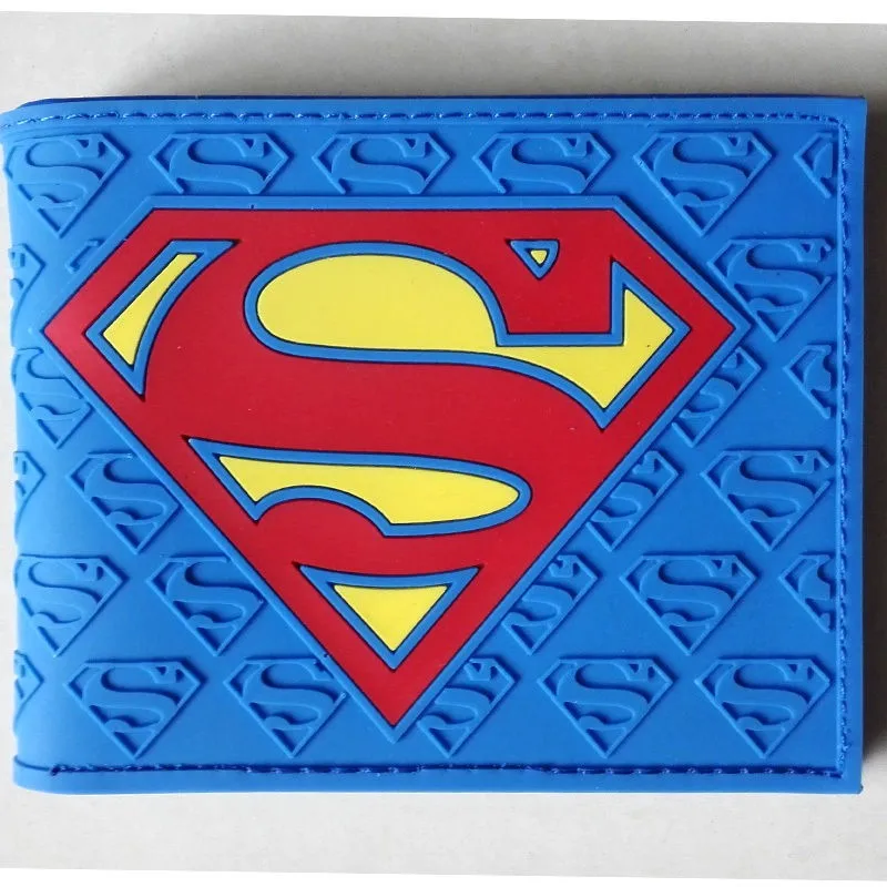 Superman Комиксы DC Marvel держателя карты Женские Кошельки Супермен анимированные carteiras DOS Homens ПВХ кошелек подарок детям 4.5 дюйма мультфильм кошелек - Цвет: Superman