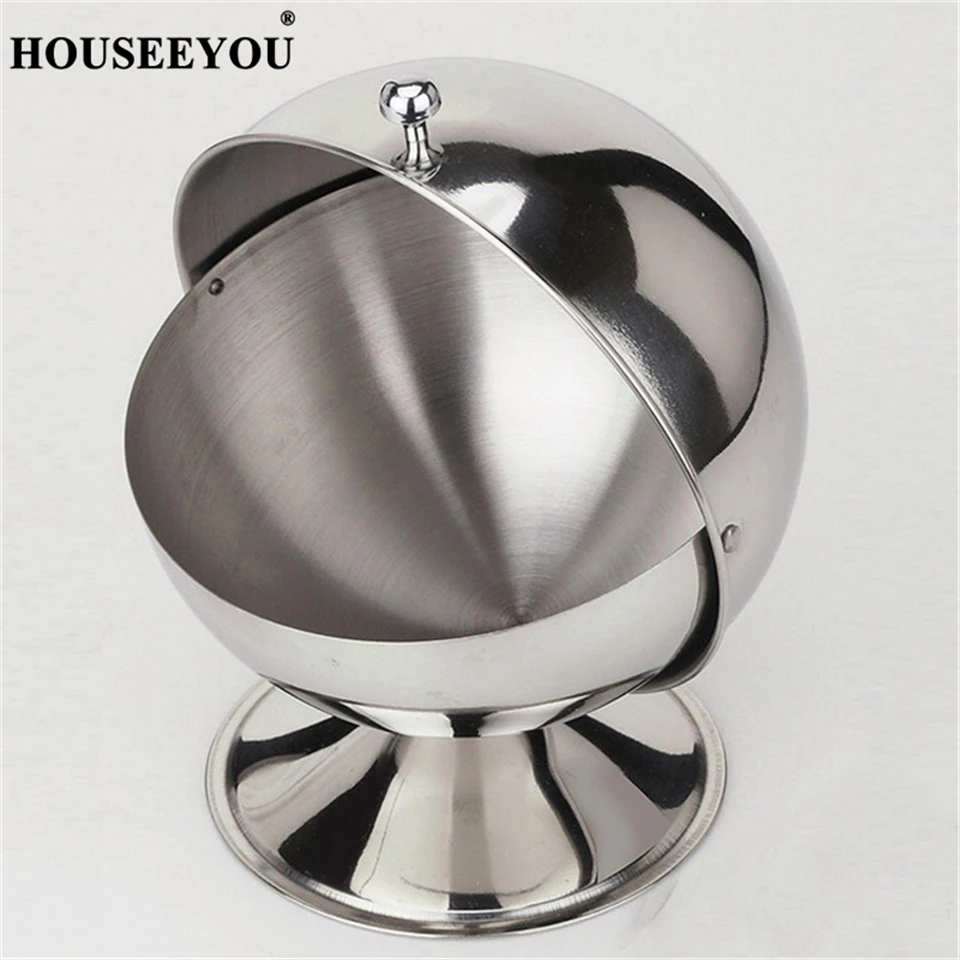 HOUSEEYOU из нержавеющей стали, кувшин для сливок и сахара, горшки для конфет, сферические кухонные коробки для приправ, бутылка, флип-чашка, баночки для крещения, баночки для сахара