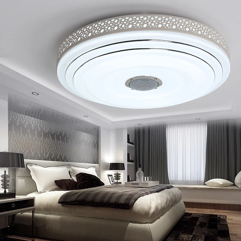 Белая рамка современная светодиодная люстра с Bluetooth и музыкальной лампой A110V 220В