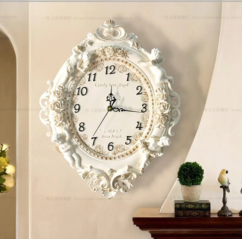 

Creative European Retro Style Wall Clocks Quiet Hotel Home Decoration Living Room Quartz Needle