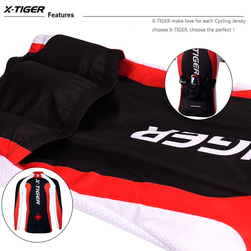 X-Tiger Pro с длинным рукавом Зимний термальный флис Велоспорт Джерси MTB велосипедный костюм, трико Ropa Ciclismo Invierno велосипедная одежда