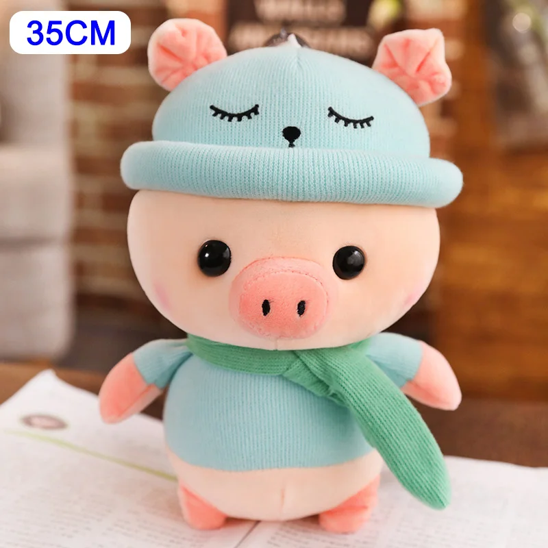 35CM blue Плюшевые игрушки Очаровательная поросенок плюшевая кукла мягкая поросенок куклы домашний Декор подарок HFing - Цвет: 35CM blue