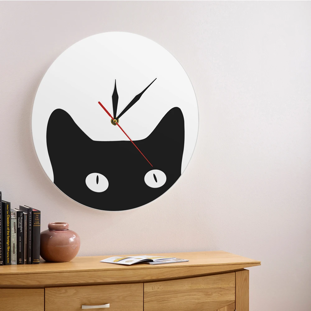 Настенные часы Peeping Cat акриловые декоративные круглые с животными современные