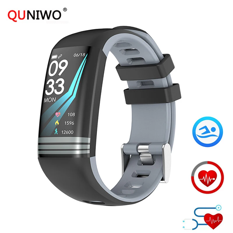 Умный Фитнес браслет QUNIWO с цветным экраном водостойкий IP67 пульсометр