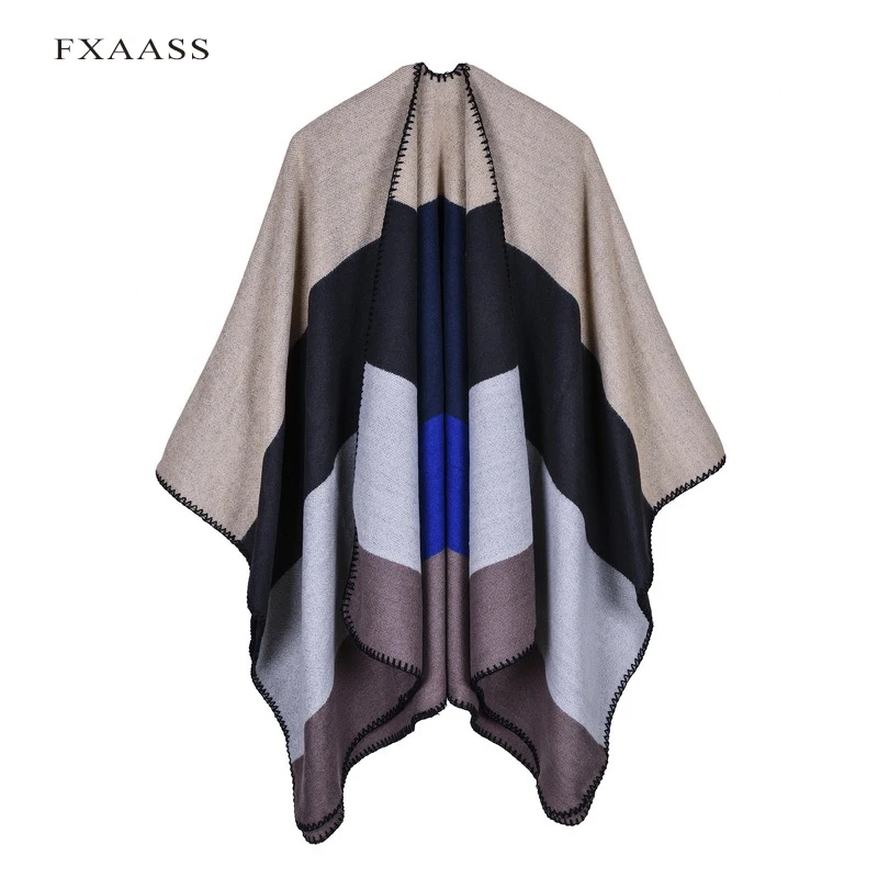 FXAASS New Autumn/Winter Shawl Fashion Poncho Women Scarf for Lady Luxury Blanket Cashmere Scarves Warm Pashmina Wholesale Cape |