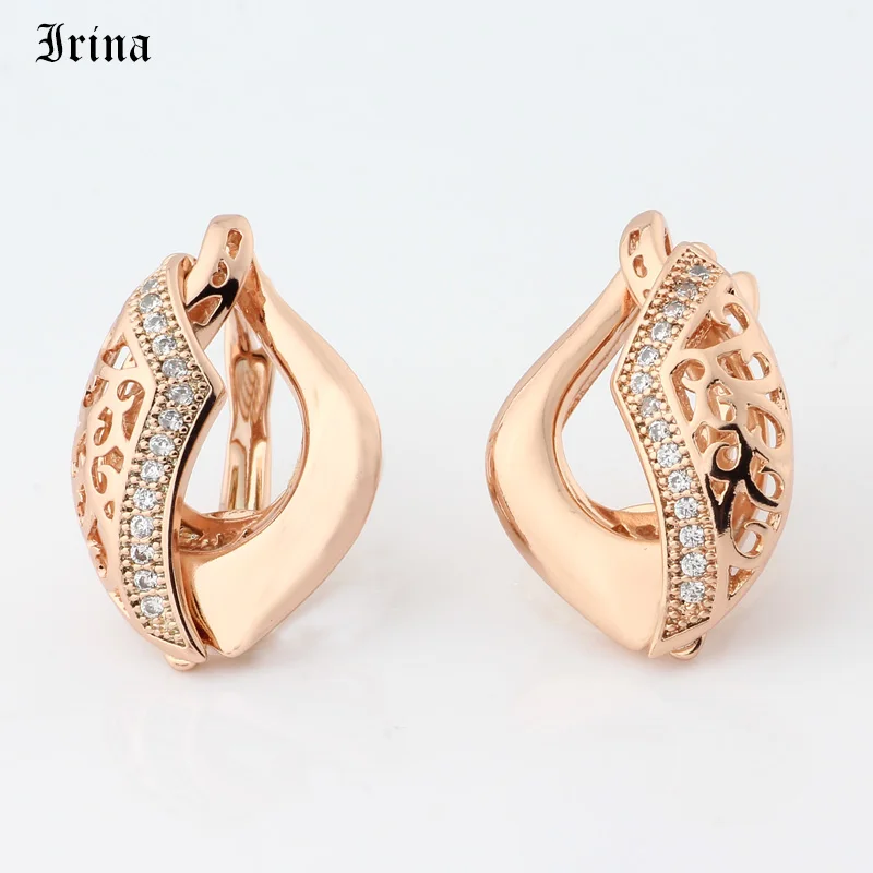 Серьги-капли Irina 585, покрытые розовым золотом, Элегантные Очаровательные стильные женские подарки на день Святого Валентина