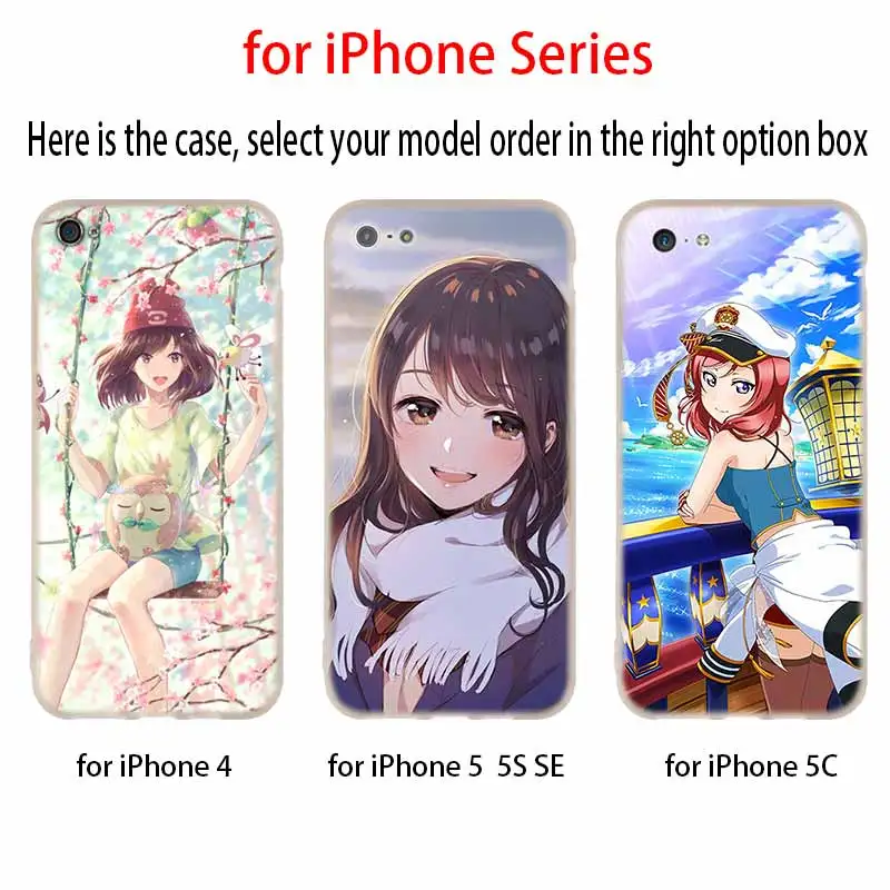Japan girl Cat Sexy Soft Silicone Case For iPhone 13 11 12 Pro X XS Max XR 6 6S 7 8 Plus SE Mini Cover | Мобильные телефоны и