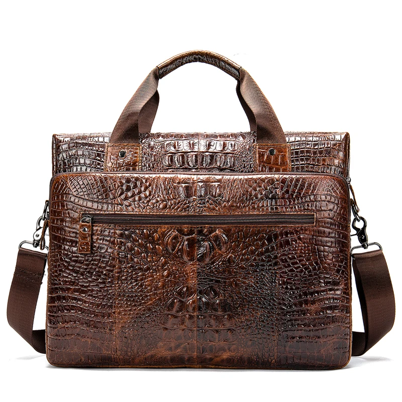

Bag for men's briefcase genuine leather office satchel bag men's crocodile pattern portable tote for document bags 5555