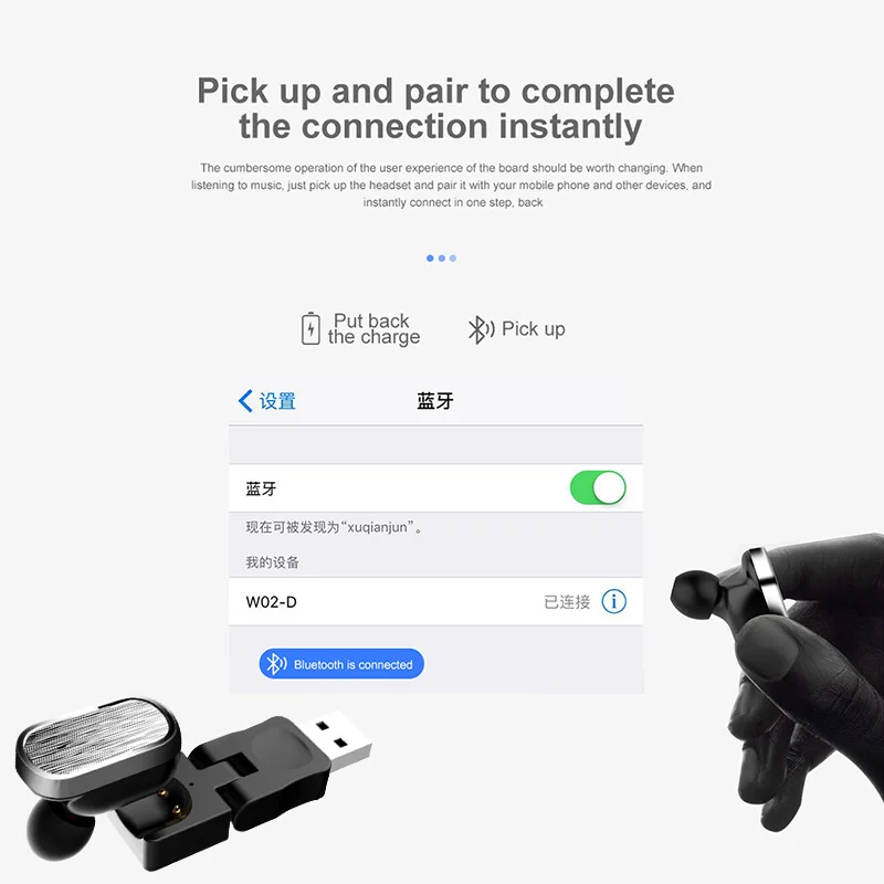 Bluetooth наушник на одно ухо маленький Беспроводной наушники с микрофоном ушной