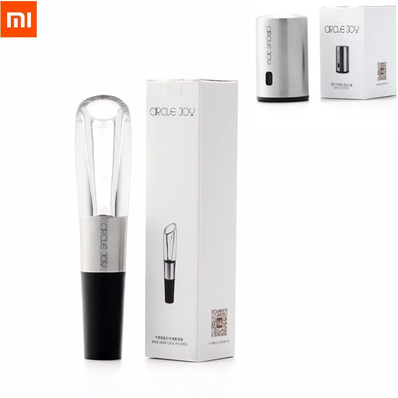 Xiaomi Mijia CIRCLE JOY из нержавеющей стали быстрый декантер винный графин и пробка для вина из нержавеющей стали Вакуумная память винные пробки