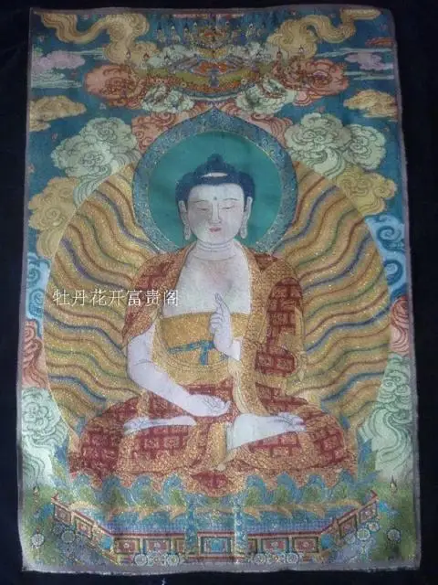 

Chinese Antique collection the Thangka embroidery the buddha diagram /3