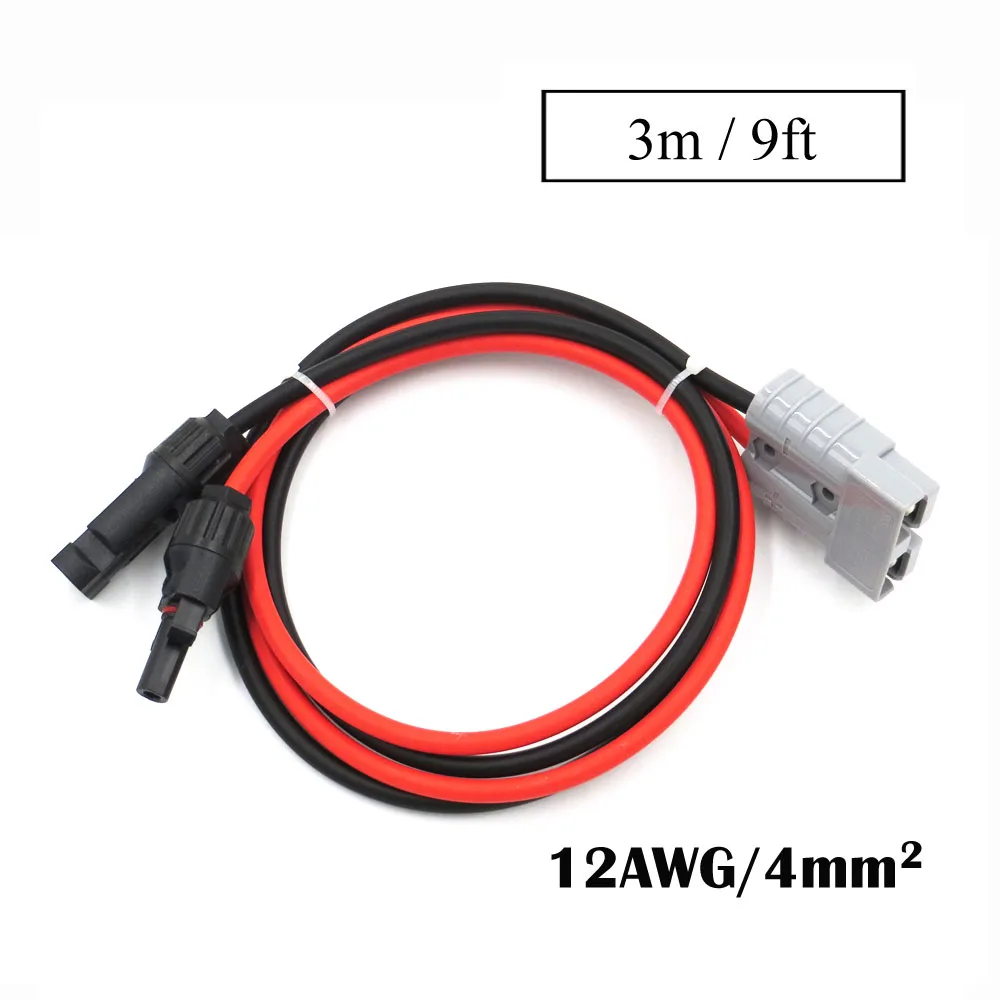 9FT 12AWG 2,5/4/6mm2 MC4 разъем Удлинительный кабель 1 м 2 м 3 м 5 м 10 м SH50 штекер 50A SMH Панели солнечные быстро подключить Tab Батарея соединение - Color: 9FT 12AWG