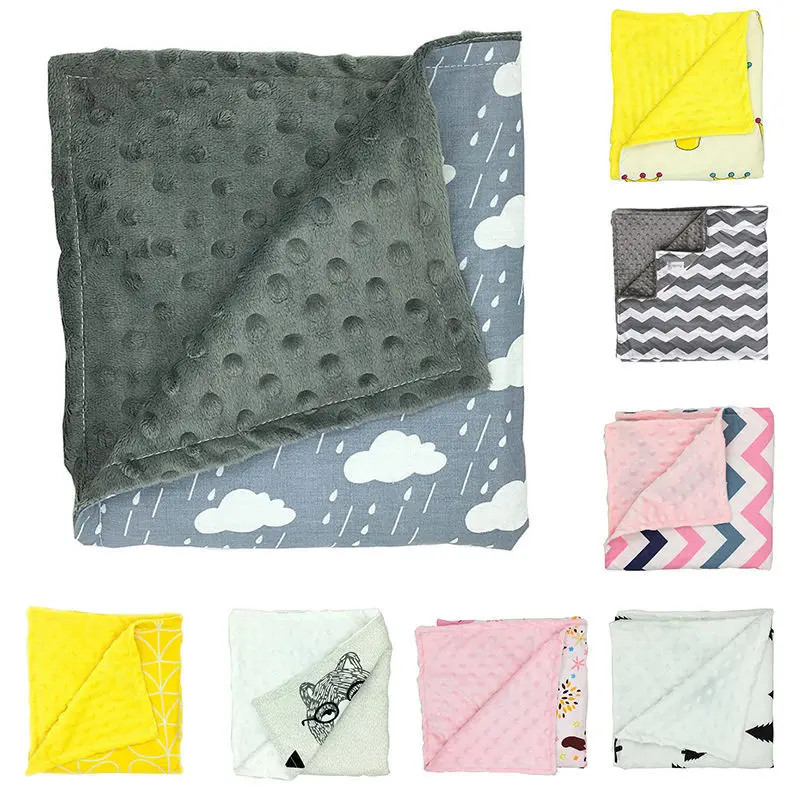 Детское фланелевое одеяло с рисунком Минки Флисовое для новорожденных