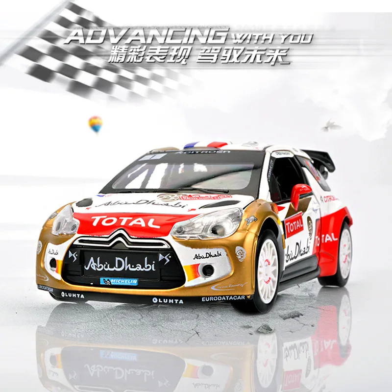 1:32 литая металлическая модель автомобиля игрушки для Citroen DS3 WRC с функцией оттяжки
