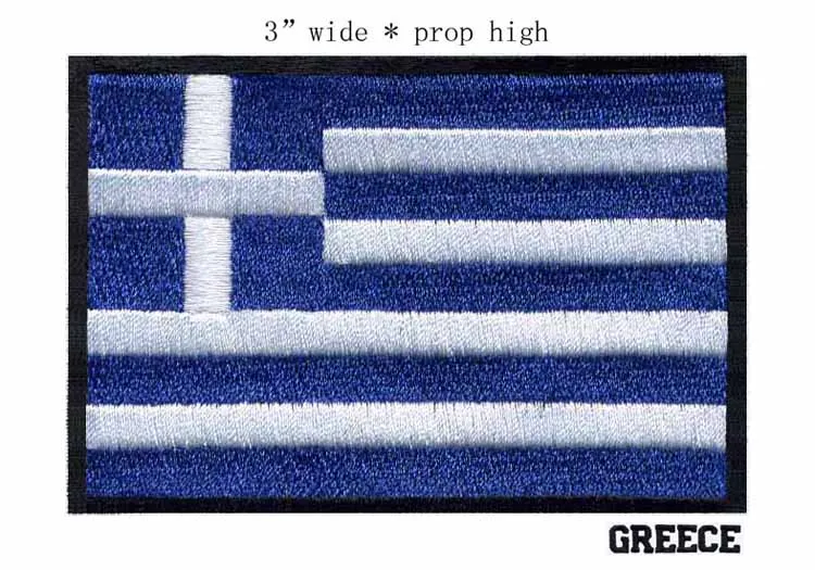 Greece 64B 1 шт., ширина 7,62 см, флаг страны, нашивки, нашивки, вышитые, США, Великобритания, Франция, Египет, флаг, тактические, военные, железные нашивки, армейская аппликация - Цвет: Greece 64B