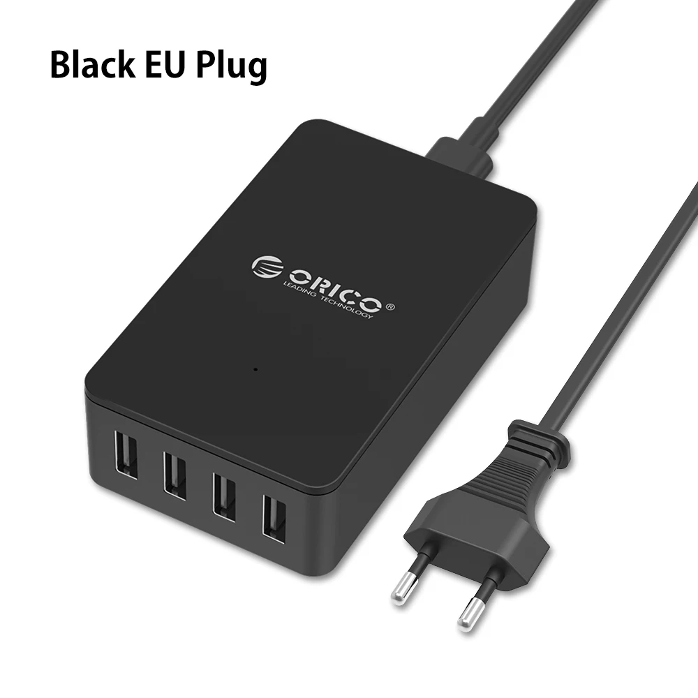 ORICO 4 Порты и разъёмы USB Зарядное устройство Адаптер 5В 2.4A 15 Вт быстрой зарядки для iPhone samsung Xiaomi - Тип штекера: Black EU