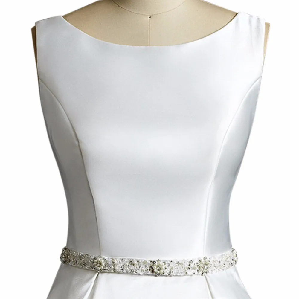 Винтажное белое короткий цвет слоновой кости свадебное платье трапециевидной