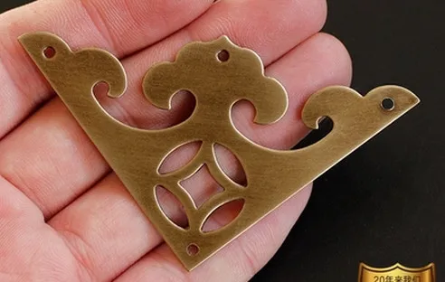 Угловые скобы для мебели Угловое украшение Медный ювелирный уголок антикварная