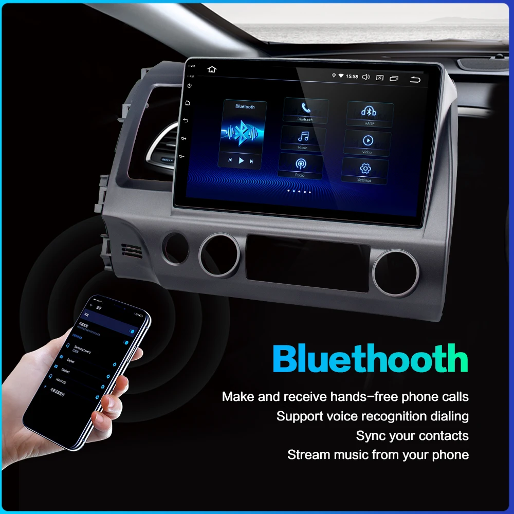 Android Автомобильный gps навигатор для Honda Civic 2009 2010 2011 с Android 9,0 Автомобильный gps радио плеер 1 Din 10," HD эк