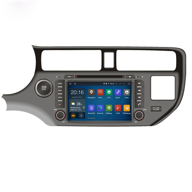 Восьмиядерный IPS экран Android 10 автомобильный DVD GPS Радио Навигация для Kia 2012-2014 Rio все