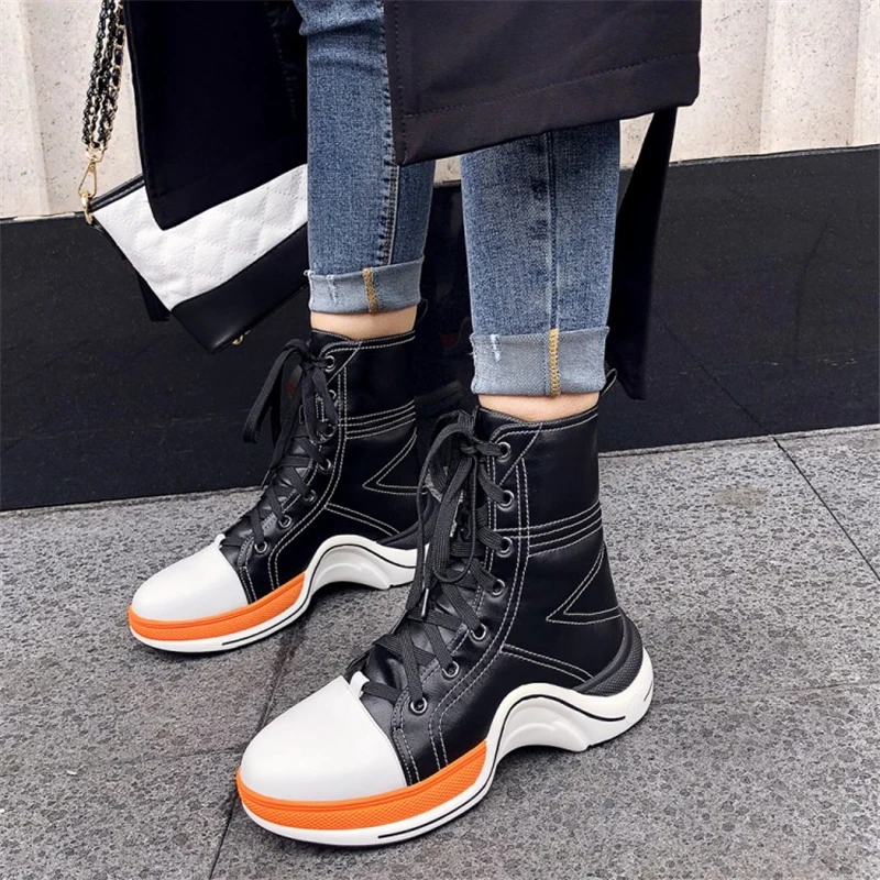 MSSTOR разноцветные ботинки Martens модные повседневные большого размера 42 с круглым