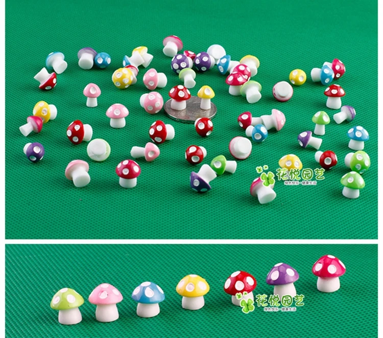 8 pcs/ Set kawaii Decorations Mushroom 1.3cm fairy garden miniatures decorative Micro Landscape materials Bonsai Plant Gardening | Дом и сад