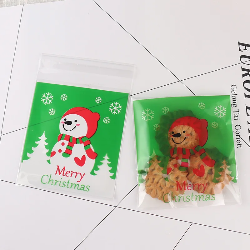 100 шт./лот/партия милые подарочные пакеты Санта-Клауса упаковка для