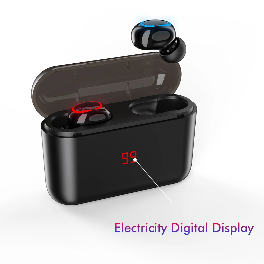 Have Display ROCK Bluetooth 5,0 наушники HBQ TWS Беспроводные спортивные наушники с громкой связью 3D стерео игровая гарнитура с микрофоном 1500 мАч зарядная коробка - Цвет: Have Display