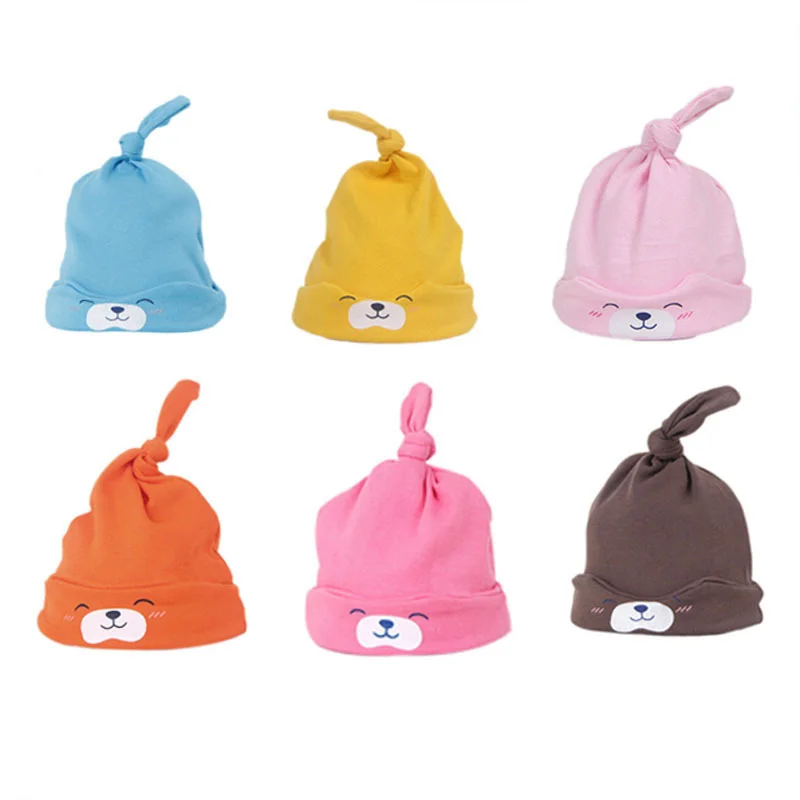 glittery sweet Cute Baby Hat Autumn Cartoon Newborn Caps Beanie Girls Boys Toddlers Cap Cotton Sleep Kids Headwear Hats | Детская одежда