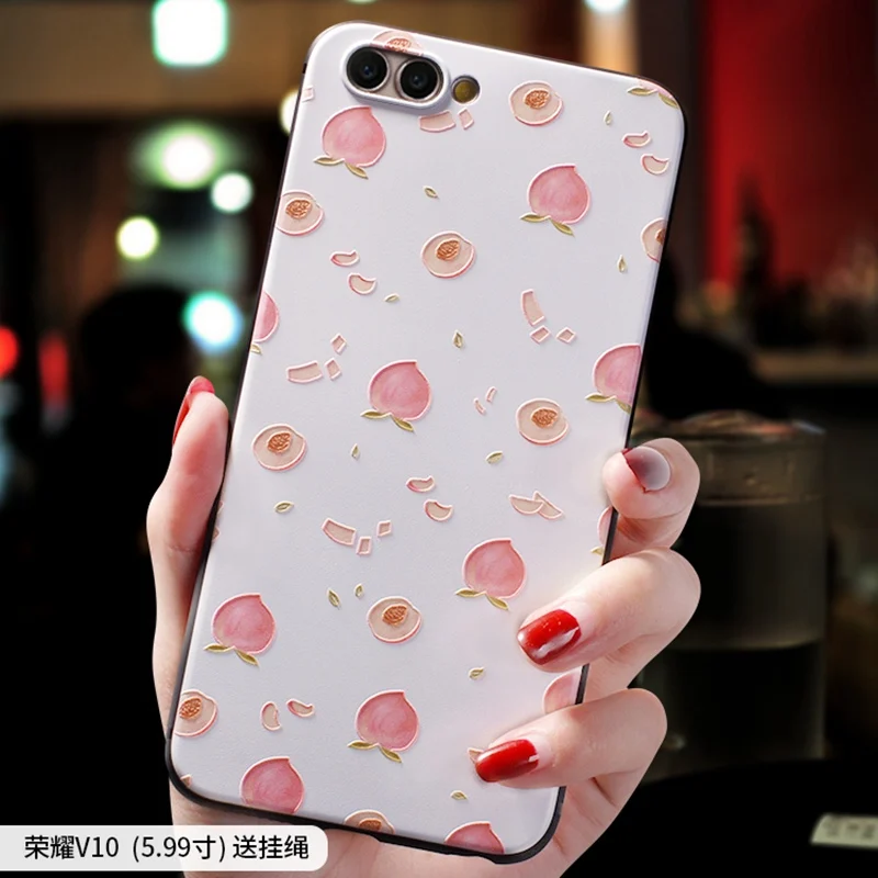 12 HONOR V10 Honor20 мультяшный милый персиковый чехол с тиснением авокадо для huawei HONOR 20 PRO, V20, 20i, Honor 10, V10, 10 lite, 8x чехол-крышка - Цвет: 12 HONOR V10