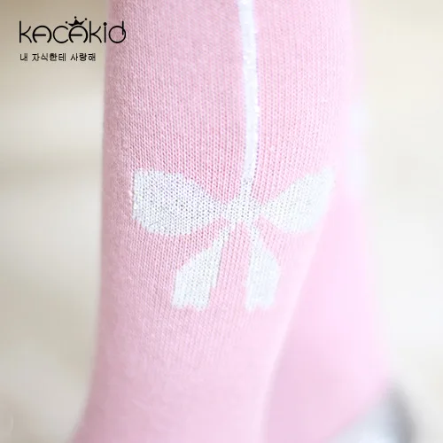 KACAKID/Детские колготки для девочек, милые детские колготки с цветочным принтом и бантиком хлопковые нескользящие детские колготки для девочек ka1171