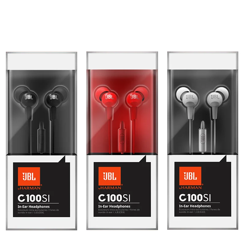 JBL оригинальная гарнитура для мобильного телефона с басами C100SI наушники с микрофоном 3,5 мм разъем