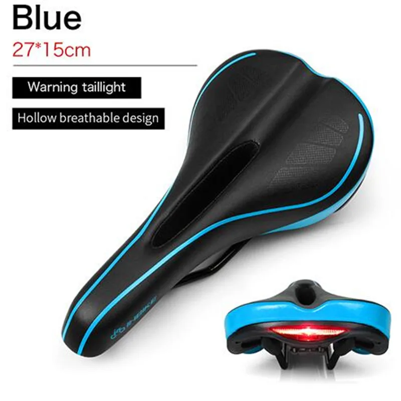 Blue NBIKE мягкое седло для горного велосипеда Предупреждение ющим задним фонариком, дышащая подушка для горного велосипеда MTB, аксессуары для велоспорта - Цвет: Blue