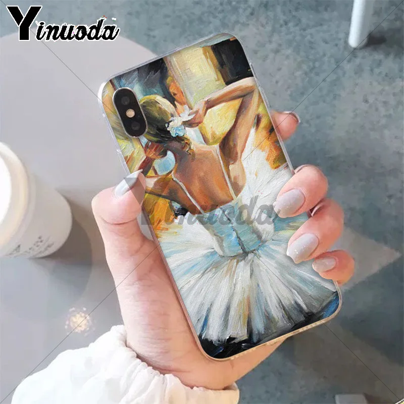Yinuoda балетная Балерина картина маслом DIY печать рисунок чехол для телефона iPhone 5 5Sx
