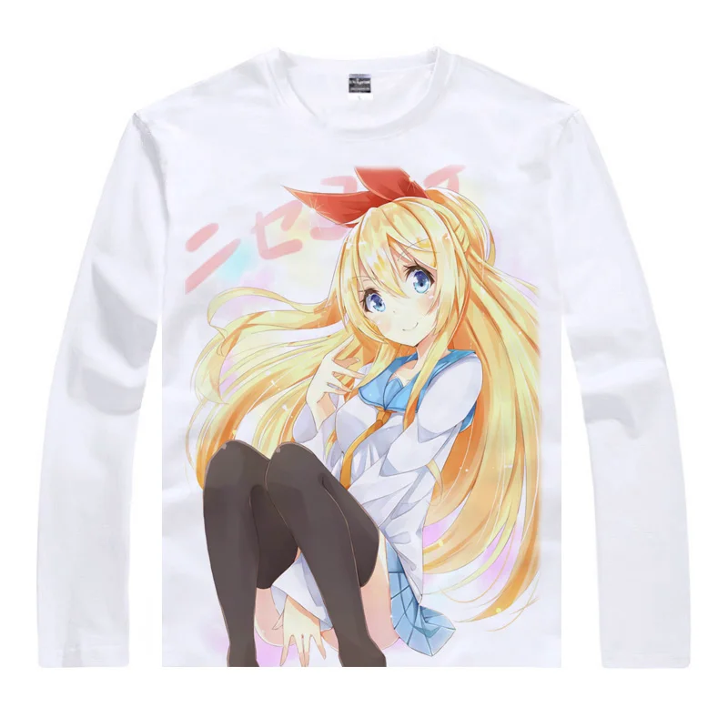 Coolprint Футболка с изображением в стиле аниме Nisekoi ложным подолом футболки