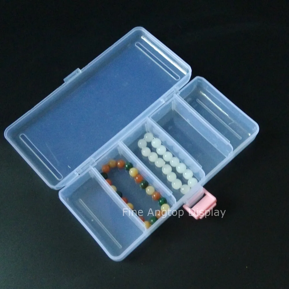 Plastic jewelry storage box with 5 dividers for bracelet organizer  jewelry beads packaging box