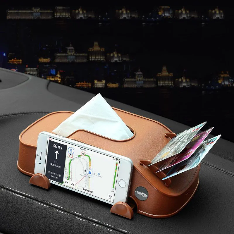 Multifunction Car aandrest Tissue Box Card Holder Phone Stand Rack Bracket Car Tissue Box Vehicle chou zhi bao Car Creative Mult