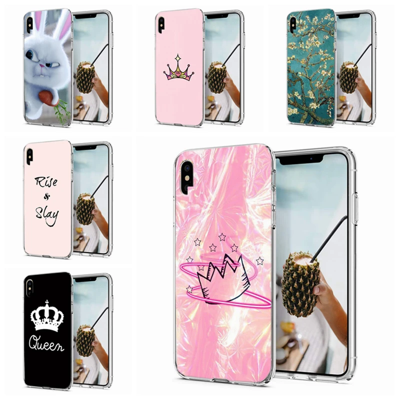 Мягкий чехол для телефона iPhone6 7 8 XS Max чехлы из силикона ТПУ цветной розовый с