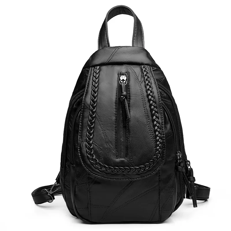 Многофункциональный Для женщин из овечьей кожи рюкзак backbag сумка модная одежда