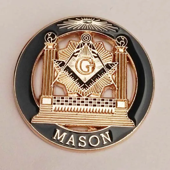 

1PCS 1" Double Column Masonic Lapel Pin With Butterfly Clutch On Backing