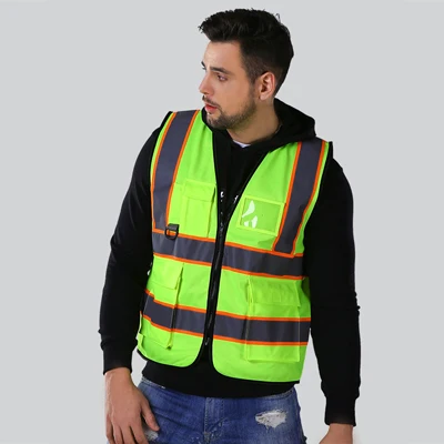 Style3 ANSI высокая видимость жилет безопасности с карманами и молнией hi vis жилет со светоотражающими полосками Спецодежда - Цвет: Style3