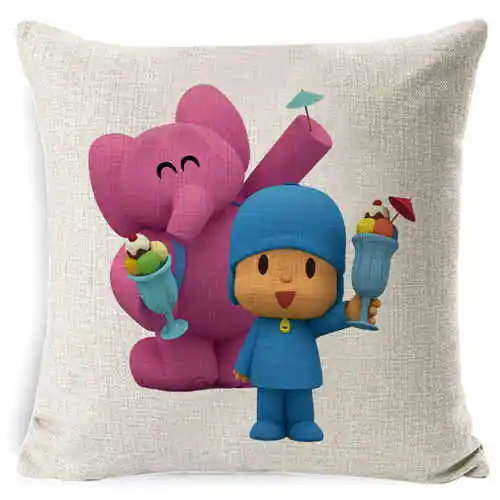 Небесно-голубой Fokusent покойо, Элли, Пато Лула Pocoyo собака утка наволочка квадратная Обычная разноцветная наволочка для дивана стул Декор - Цвет: Небесно-голубой