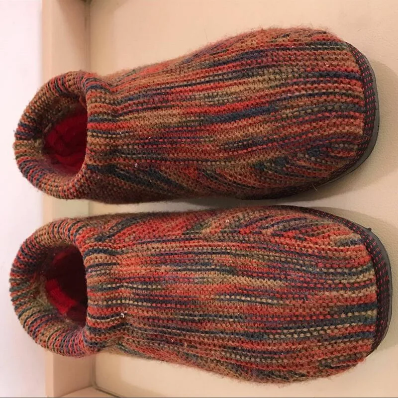 GZGCC Knitted Boots Wool Handmade Women Shoes Woolen Snow Flat Bootie Botas Mujer | Обувь
