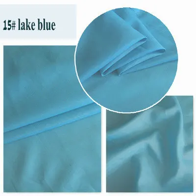 15 LAKE BLUE Шелк хлопок ткань сплошной цвет шелковая подкладка 28 цветов - Цвет: 15 LAKE BLUE