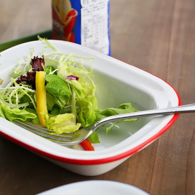 Креативная японская керамическая квадратная тарелка для салата блюдо риса