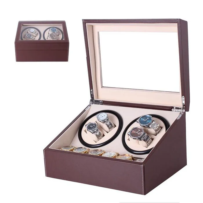 4 + 6 заводчик для часов автоматический поворот часы хранения Дисплей Дело Box