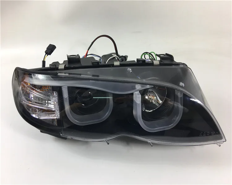 Qirun ангельский глаз + фара в сборе с объективом проектора для BMW 3 серии E46 318i 320i 323i