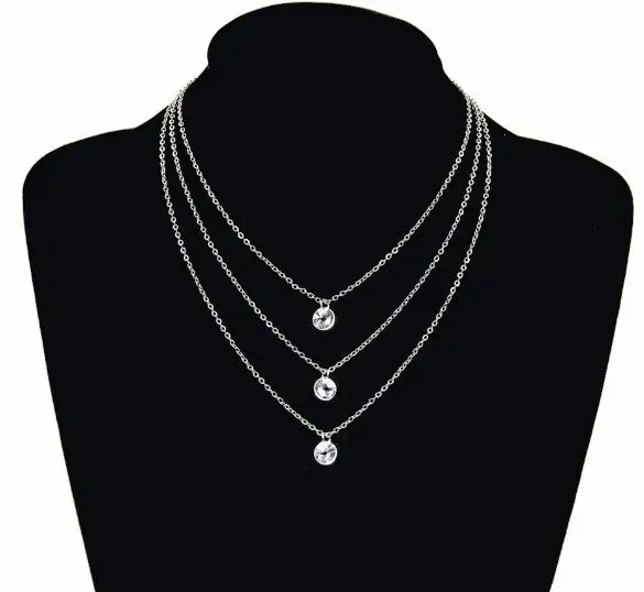 Женское многослойное ожерелье золотистого цвета ожерелье-чокер 3 многослойные