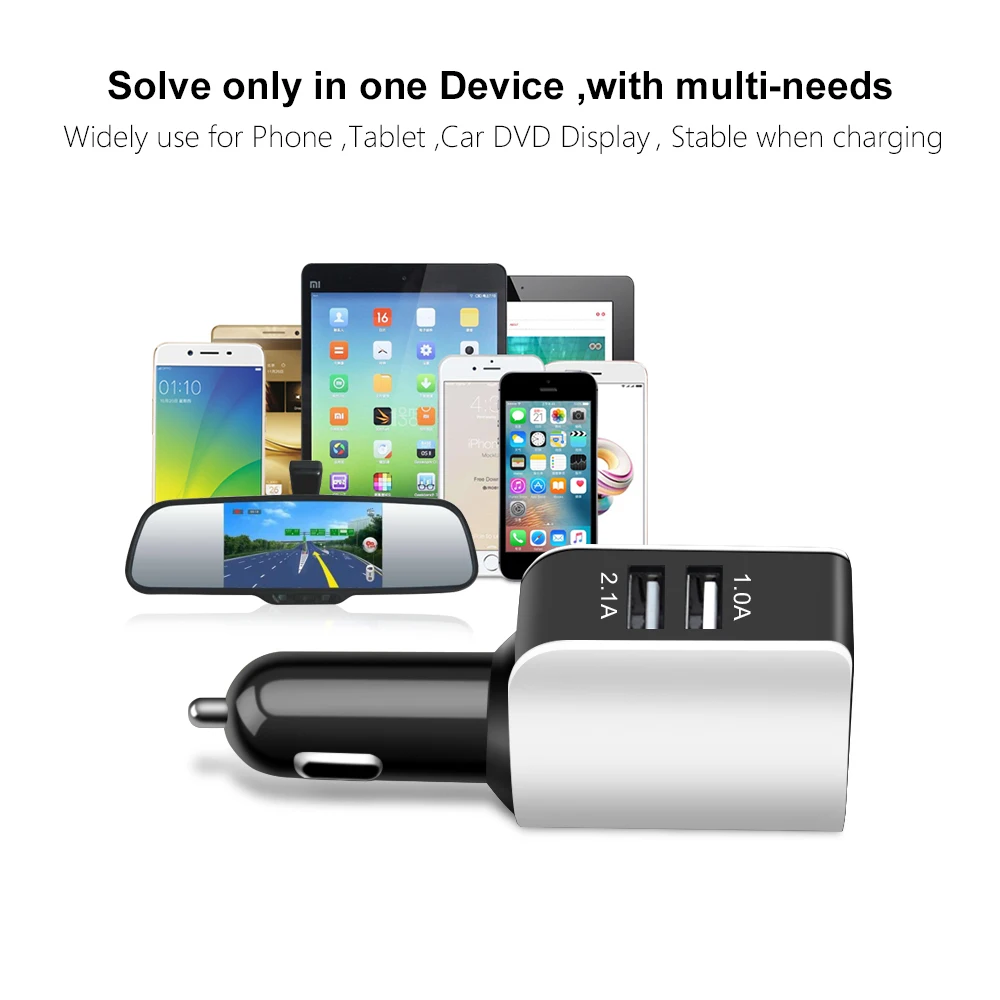 2 Ports USB Car Charger with LED Digital Car Cigarette Lighter Car-Charger USB Charge Adapter Voltage Tester 3.1A Max