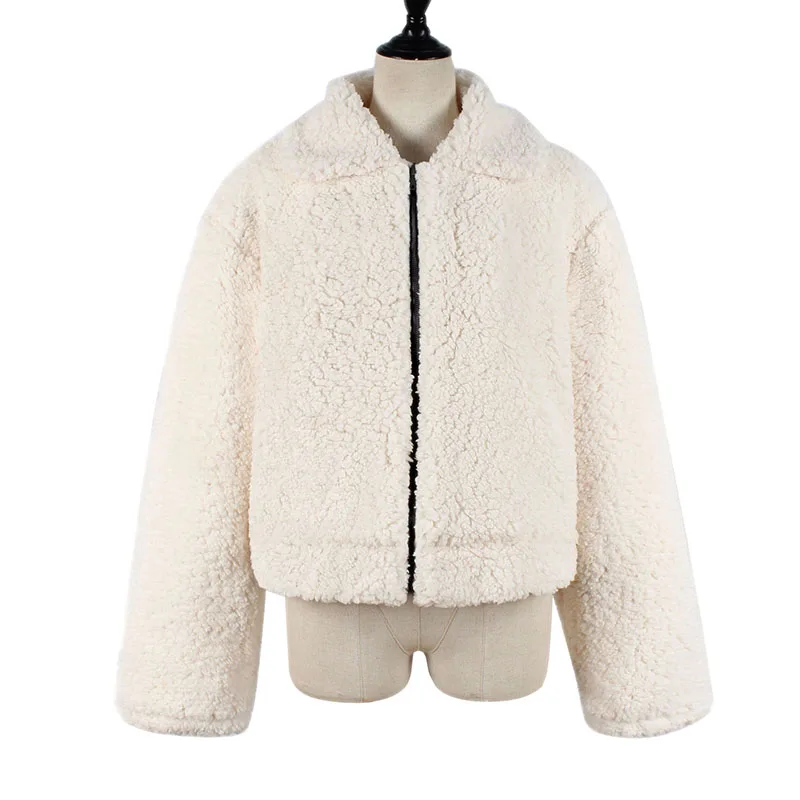 Женское флисовое пальто Manteau Femme Hiver свободное кашемировое теплое кардиган
